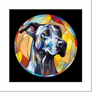 Stained Glass Great Dane Dog Posters and Art